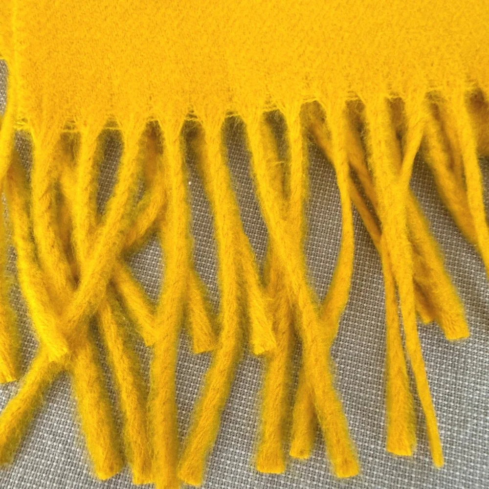Vintage Christian Dior Echarpes Cashmaire Scarf Yellow‎ 12x50
